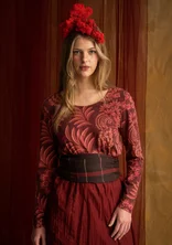 Top à motif "Sanvi" en coton biologique - rouge betterave