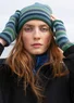 Hat in recycled wool/lambswool (light bottle green/striped One Size)