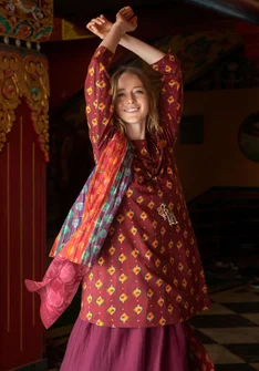 Tunique "Katmandu" en jersey de coton biologique/modal - rouge agate