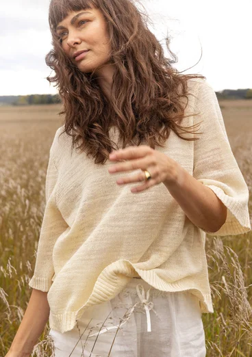 Linen/organic cotton sweater - light sand