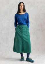 “Rime” corduroy skirt in organic cotton - light bottle green