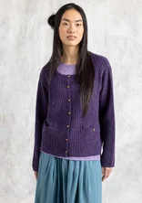 Nubby cardigan in a lambswool blend - blackberry/melange