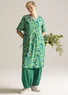 “Amina” woven organic cotton trousers (basil L)