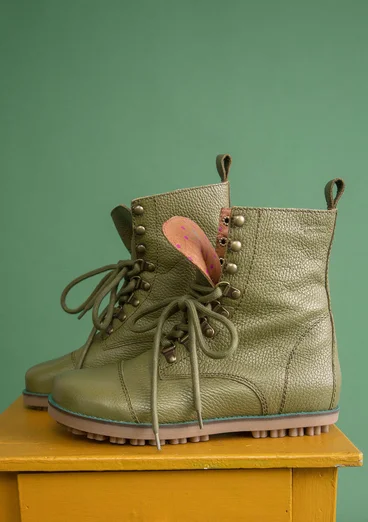 Bottines en cuir nappa - vert mousse