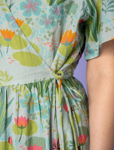 “Iris” woven dress in organic cotton - mint