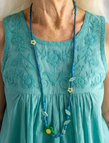 “Tissu” sleeveless blouse in organic cotton - jade