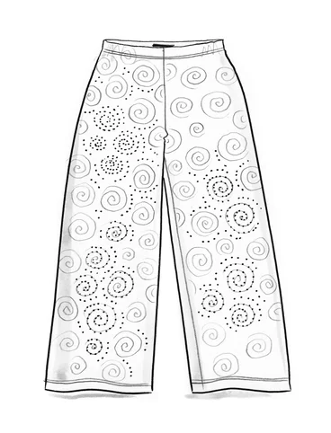 Tricot broek "Ada" van lyocell/elastaan - haver/dessin