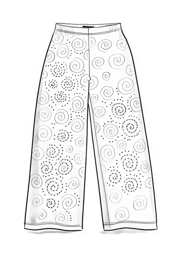 “Ada” jersey pants in lyocell/spandex - oatmeal/patterned