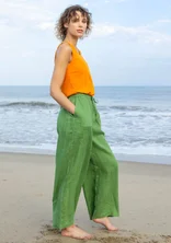 Woven linen trousers - coriander