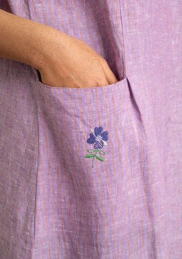 Woven linen dress - powder purple/striped