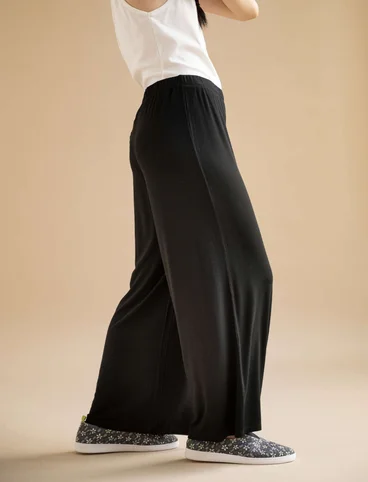 Pantalon "Ada" en jersey de lyocell/élasthanne - noir