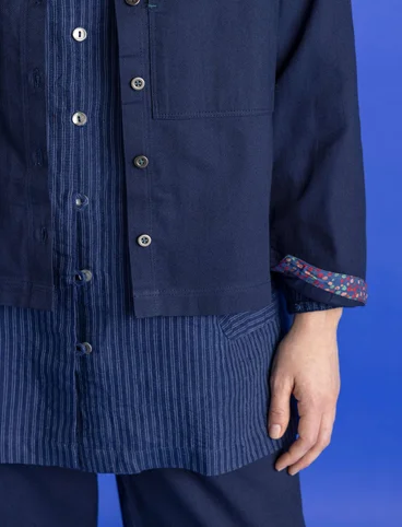 Woven twill shirt in organic cotton - dark indigo