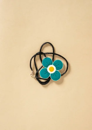 “Ulla” silver necklace - teal