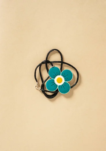 “Ulla” necklace in silver - teal