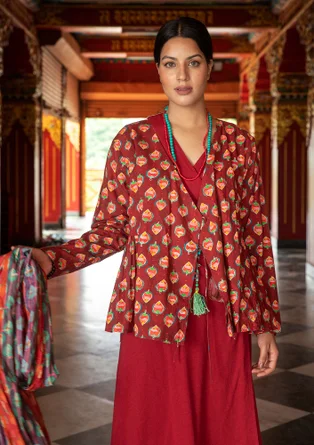 “Himalaya” blouse in organic cotton - agate red