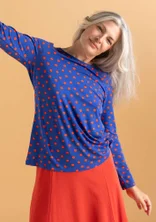 “Pearl” jersey top in lyocell/spandex - brilliant blue/patterned