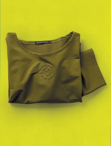 Shirt „Cozy“ aus Öko-Baumwolle/Elasthan  - dunkelolive