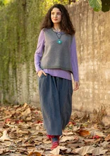 “Noira” woven skirt in organic cotton - indigo