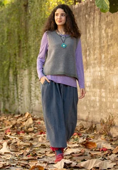 “Noira” woven skirt in organic cotton - indigo