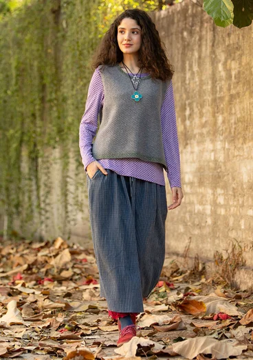 “Noira” woven skirt in organic cotton - indigo