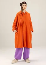 “Hinata” woven organic cotton/linen dress - grapefruit