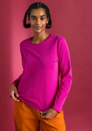 Jerseybluse "Ylva" i økologisk bomuld/elastan - cerise