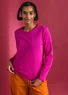 “Ylva” organic cotton/elastane jersey top (cerise XS)