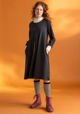 Tricot jurk "Ylva" van biologisch katoen/elastaan - zwart
