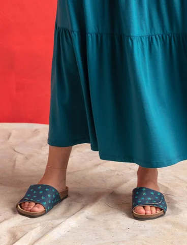 Sandal "Amber" i digitaltryckt tyg - indigo
