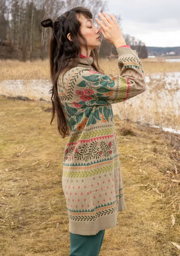 “Borealis” knit tunic in organic and recycled cotton/wool - light sage