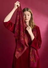 “Astrid” wool shawl - pomegranate