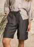 Woven linen shorts (black S)