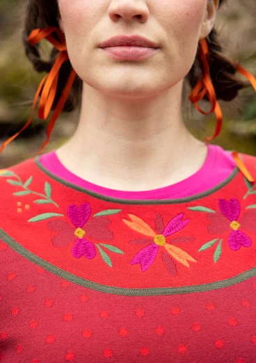 “Maria” organic/recycled cotton sweater - pomegranate