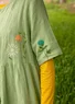 Kleid „Blombukett“ aus Leinengewebe (stachelbeergrün S)