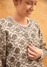 Blockdruck-Strickjacke „Valentina“ aus Bio-Baumwolle (natur S)