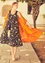 Woven linen dress (orange  S)
