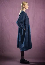“Eternelle” patterned dress in organic cotton - indigo/patterned