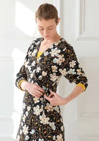 Robe ”Magnolia” en jersey de coton biologique/modal - noir