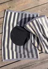 “Sunset” guest towel 2-pack in organic cotton - black
