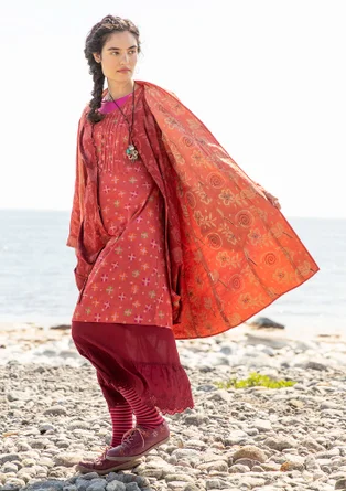 “Kavita” reversible coat in organic cotton - henna