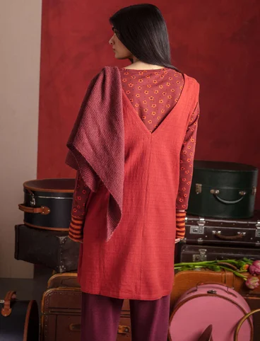 Robe en coton biologique tissé - rouge rouille