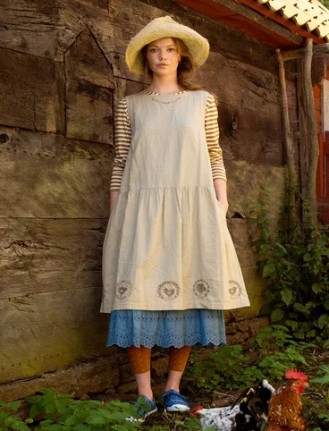Vævet kjole "Petronella" i økologisk bomuld/hør - kitgrå