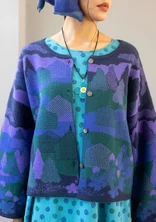 Vest "Alaska" van gerecyclede wol - donkerindigo