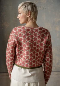 Strickjacke „Anemone“ aus Bio-Wolle - dunkellilie