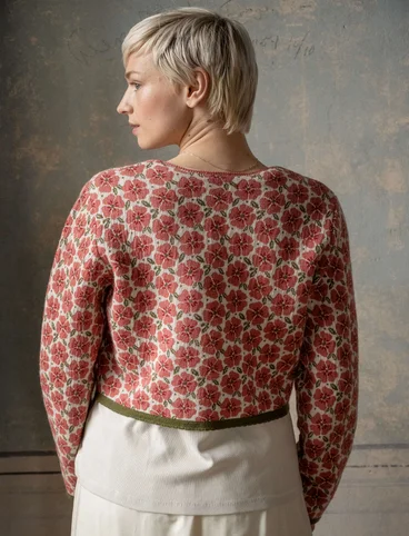 “Anemone” cardigan in organic wool - dark lily