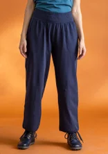 Organic cotton/elastane jersey trousers - dark indigo