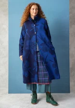 “Marabel” woven coat in wool/polyester - dark indigo