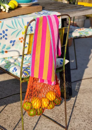 “Wire” kitchen towel in organic cotton - lime green