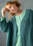 “Thessaloniki” cardigan in a recycled wool blend (teal/melange S)