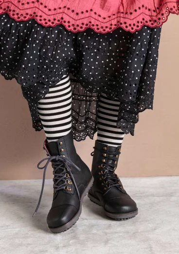 Bottines en cuir nappa - noir